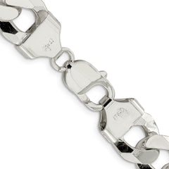 Sterling Silver 14mm Beveled Curb ChainQFB350