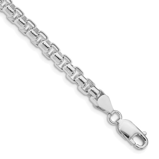 Sterling Silver Rhodium-plated 5.2mm Round Box Chain QFC127R-8