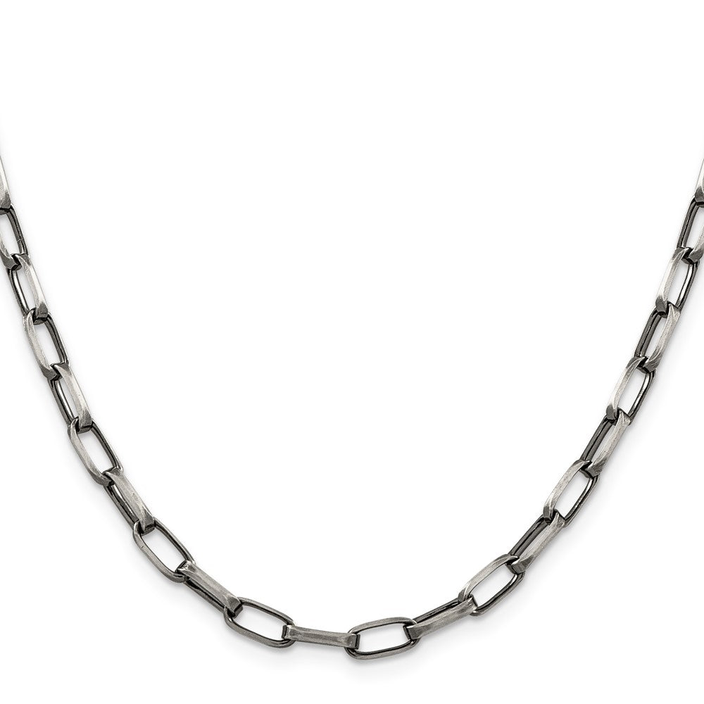 Sterling Silver Antiqued 4.8mm Elongated Open Link ChainQFC139