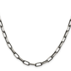 Sterling Silver Antiqued 4.8mm Elongated Open Link ChainQFC139