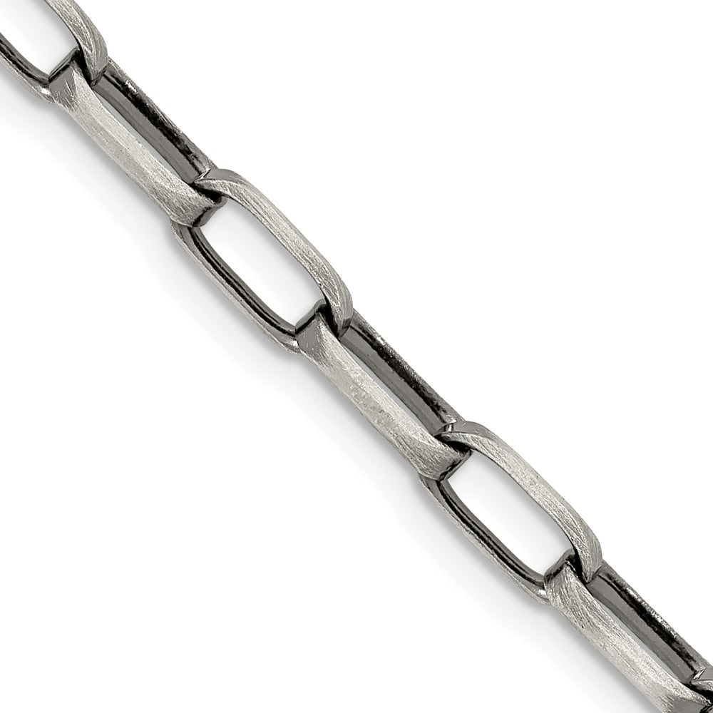 Sterling Silver Antiqued 4.8mm Elongated Open Link ChainQFC139