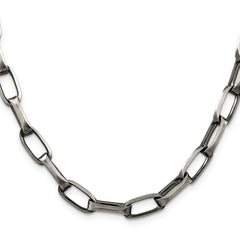 Sterling Silver Antiqued 8mm Elongated Open Link ChainQFC140