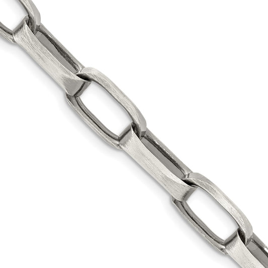 Sterling Silver Antiqued 8mm Elongated Open Link ChainQFC140