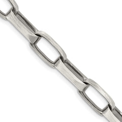 Sterling Silver Antiqued 8mm Elongated Open Link ChainQFC140