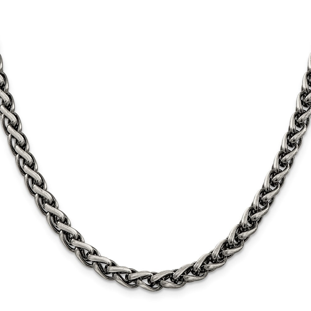 Sterling Silver Antiqued 6mm Round Spiga ChainQFC143