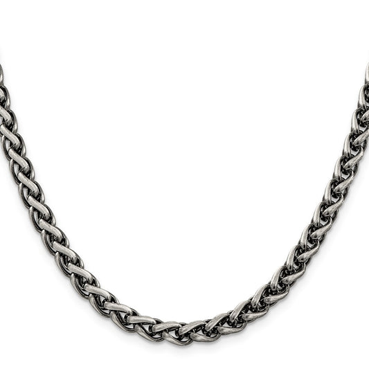 Sterling Silver Antiqued 6mm Round Spiga ChainQFC143