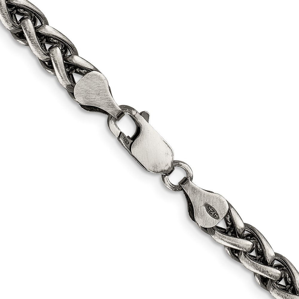 Sterling Silver Antiqued 6mm Round Spiga ChainQFC143