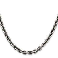 Sterling Silver Antiqued 7.0mm D/C Elongated Open Link ChainQFC144