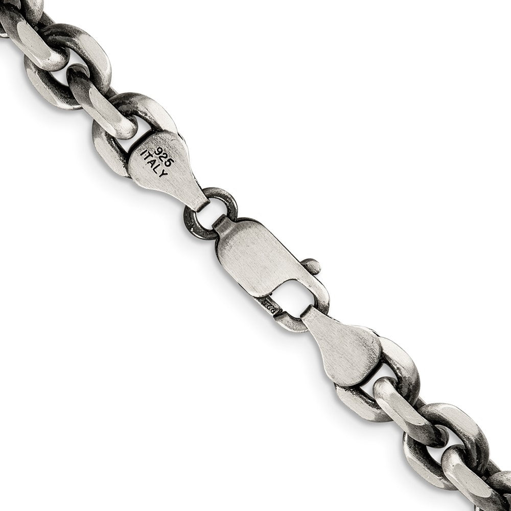 Sterling Silver Antiqued 7.0mm D/C Elongated Open Link ChainQFC144