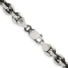 Sterling Silver Antiqued 7.0mm D/C Elongated Open Link ChainQFC144