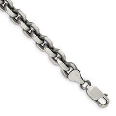 Sterling Silver Antiqued 7.0mm D/C Elongated Open Link Chain QFC144-8