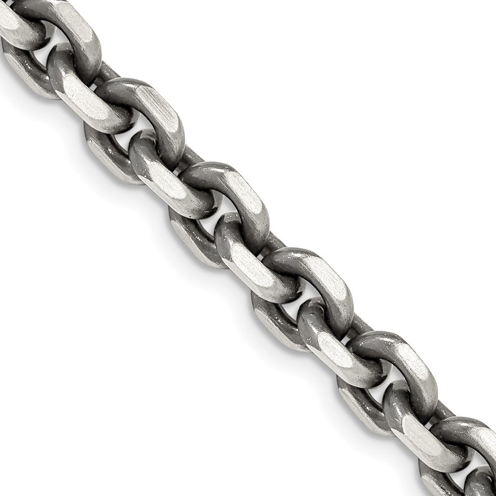 Sterling Silver Antiqued 7.0mm D/C Elongated Open Link ChainQFC144
