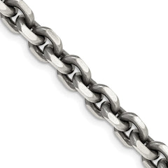 Sterling Silver Antiqued 7.0mm D/C Elongated Open Link ChainQFC144