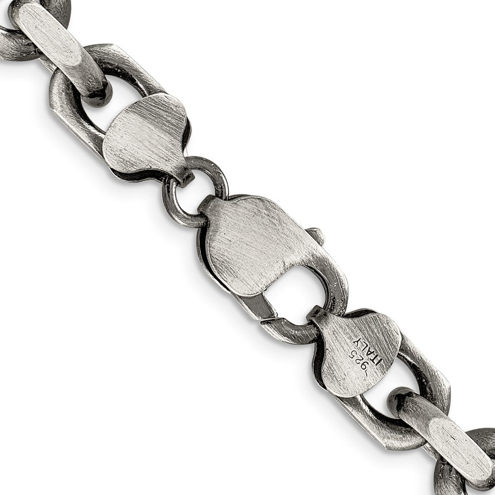 Sterling Silver Antiqued 8.6mm D/C Elongated Open Link ChainQFC145