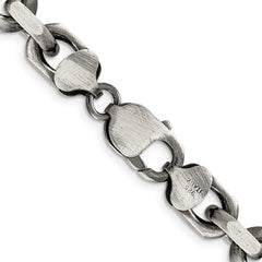 Sterling Silver Antiqued 8.6mm D/C Elongated Open Link ChainQFC145