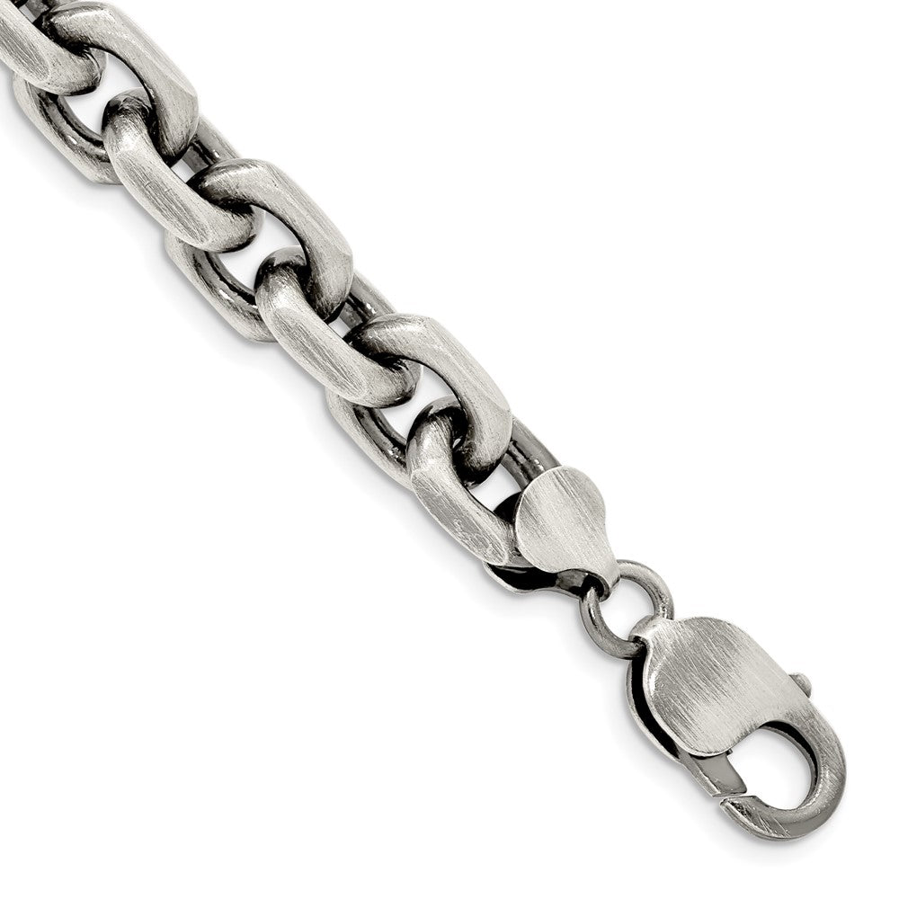 Sterling Silver Antiqued 8.6mm D/C Elongated Open Link Chain QFC145-8