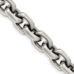 Sterling Silver Antiqued 8.6mm D/C Elongated Open Link ChainQFC145