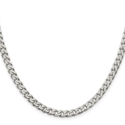 Sterling Silver Polished 5mm Curb ChainQFC147