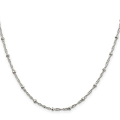 Sterling Silver 2.5mm Singapore w/ Beads ChainQFC165