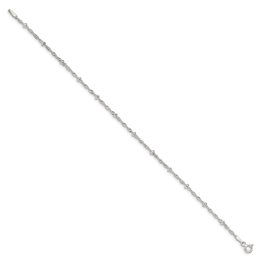Sterling Silver 2.5mm Singapore w/ Beads Chain QFC165-8