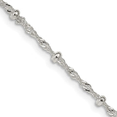 Sterling Silver 2.5mm Singapore w/ Beads ChainQFC165