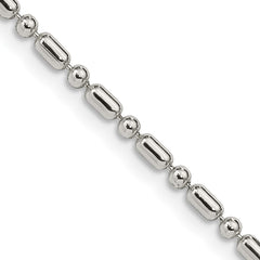 Sterling Silver 2mm Fancy Beaded ChainQFC195