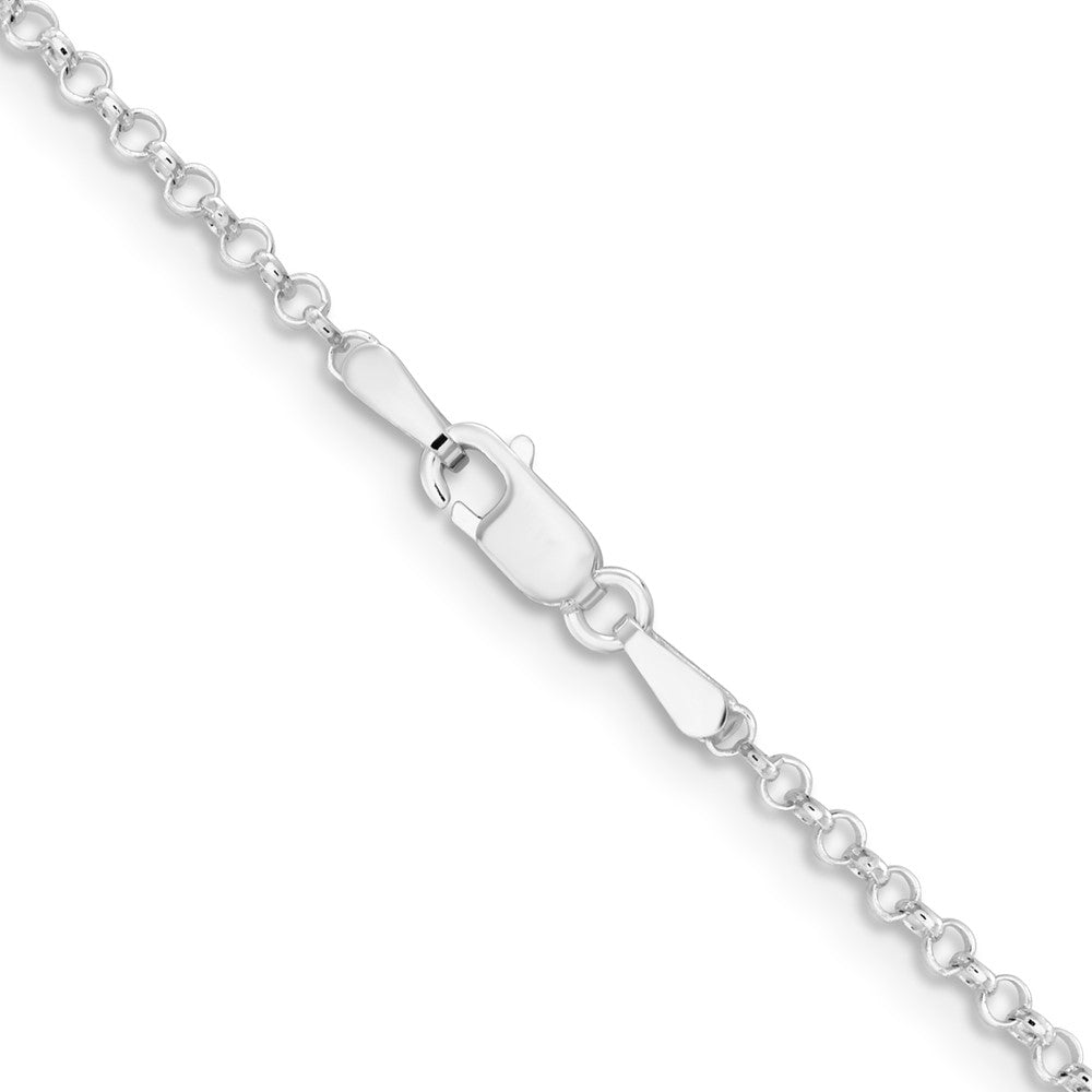 Sterling Silver Rhodium-plated 2mm Rolo ChainQFC1R