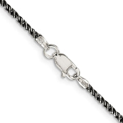 Sterling Silver Ruthenium-plated 1.7mm Twisted Tight Wheat ChainQFC200