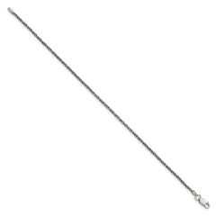 Sterling Silver Ruthenium-plated 1.7mm Twisted Tight Wheat Chain QFC200-8