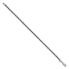 Sterling Silver Ruthenium-plated 3.4mm Rope Chain QFC201-8
