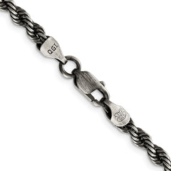 Sterling Silver Ruthenium-plated 4.5mm Rope ChainQFC202
