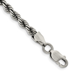 Sterling Silver Ruthenium-plated 4.5mm Rope Chain QFC202-8