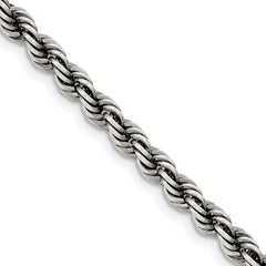 Sterling Silver Ruthenium-plated 4.5mm Rope ChainQFC202
