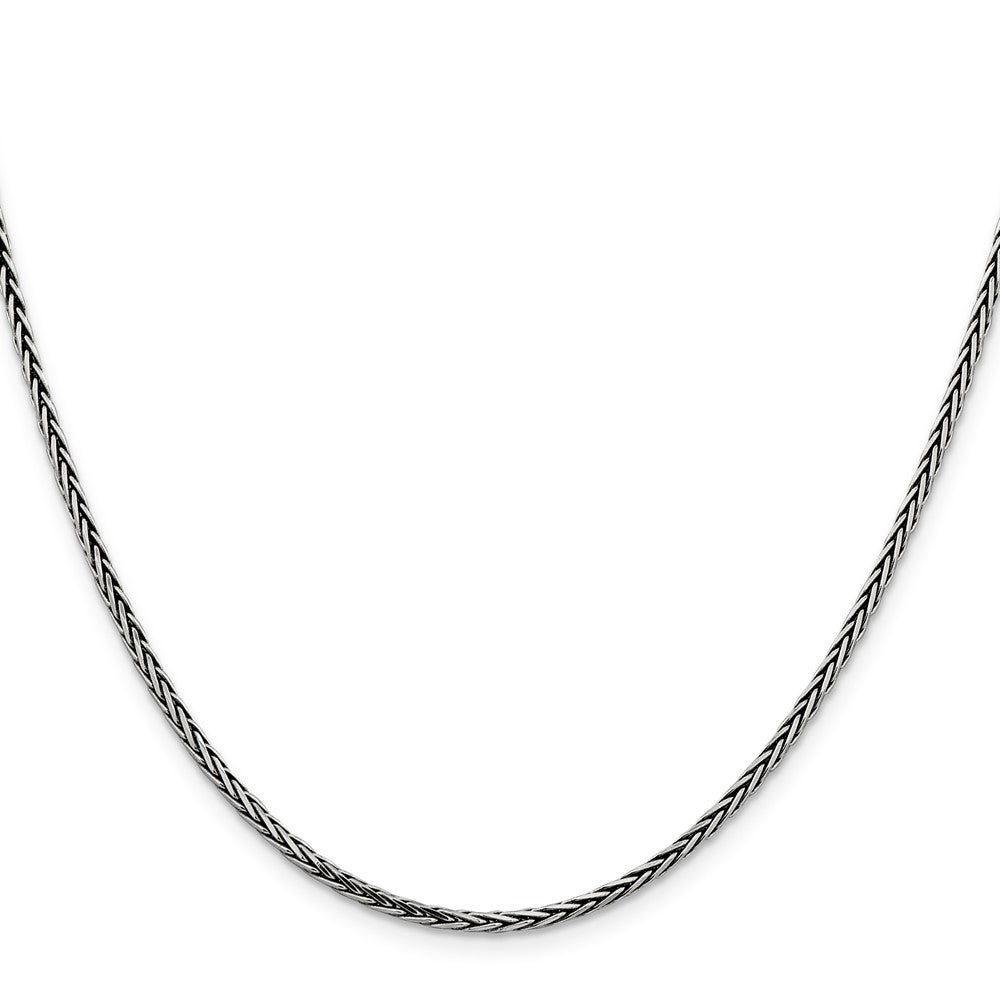 Sterling Silver Antiqued 2.2mm Solid Square Spiga ChainQFC206