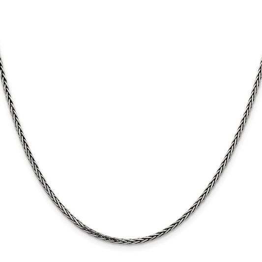 Sterling Silver Antiqued 2.2mm Solid Square Spiga ChainQFC206