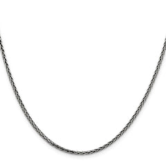 Sterling Silver Antiqued 2.2mm Solid Square Spiga ChainQFC206