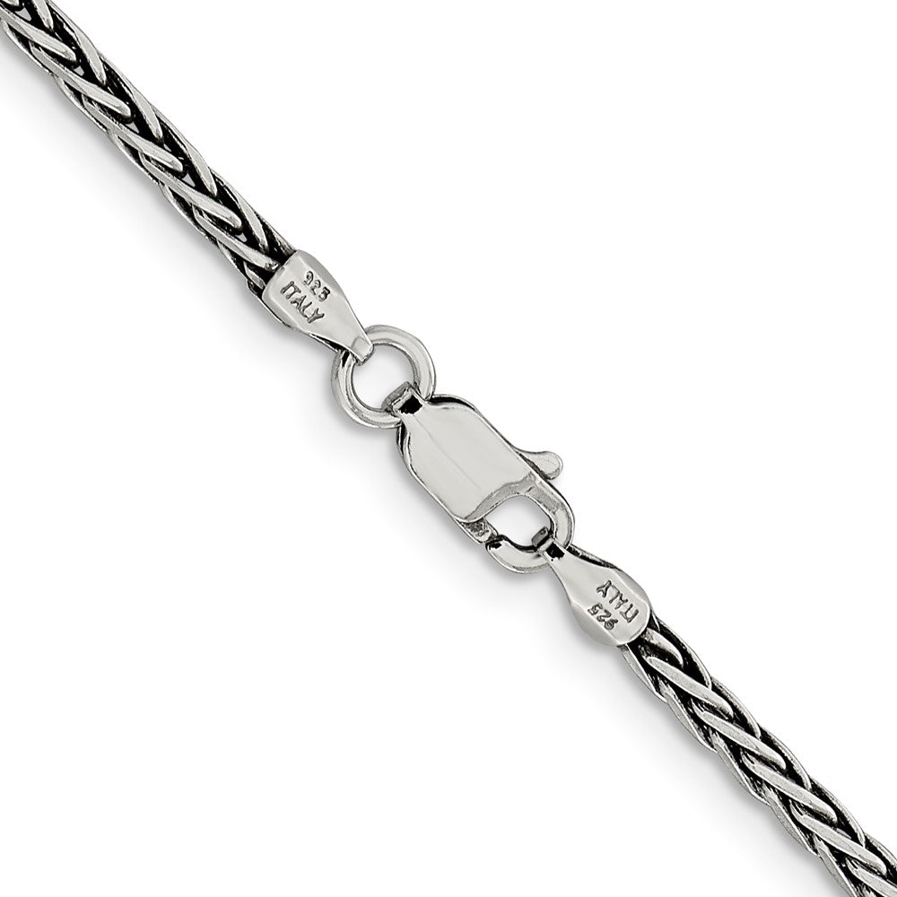Sterling Silver Antiqued 2.2mm Solid Square Spiga ChainQFC206