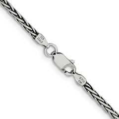 Sterling Silver Antiqued 2.2mm Solid Square Spiga ChainQFC206