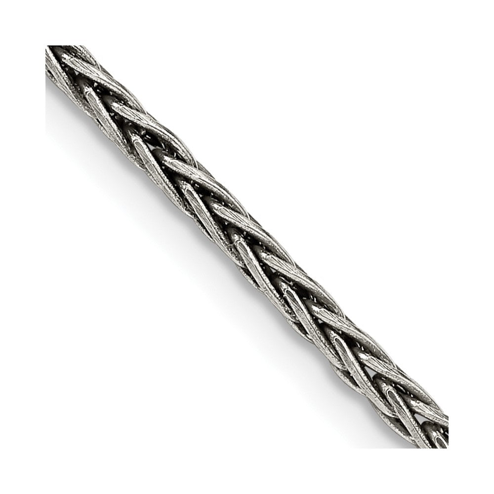 Sterling Silver Antiqued 2.2mm Solid Square Spiga ChainQFC206