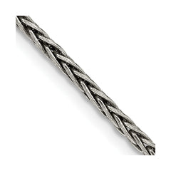 Sterling Silver Antiqued 2.2mm Solid Square Spiga ChainQFC206