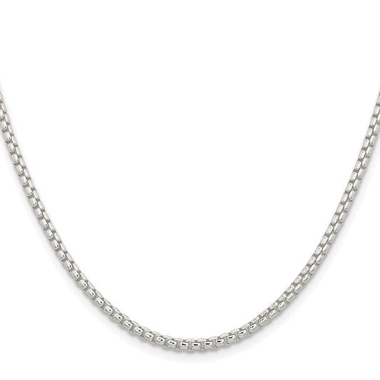 Sterling Silver Rhodium-plated 2.6mm Round Box ChainQFC214R