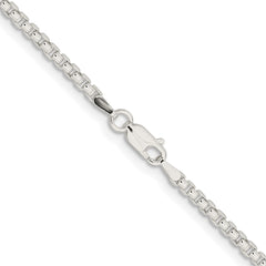 Sterling Silver Rhodium-plated 2.6mm Round Box ChainQFC214R