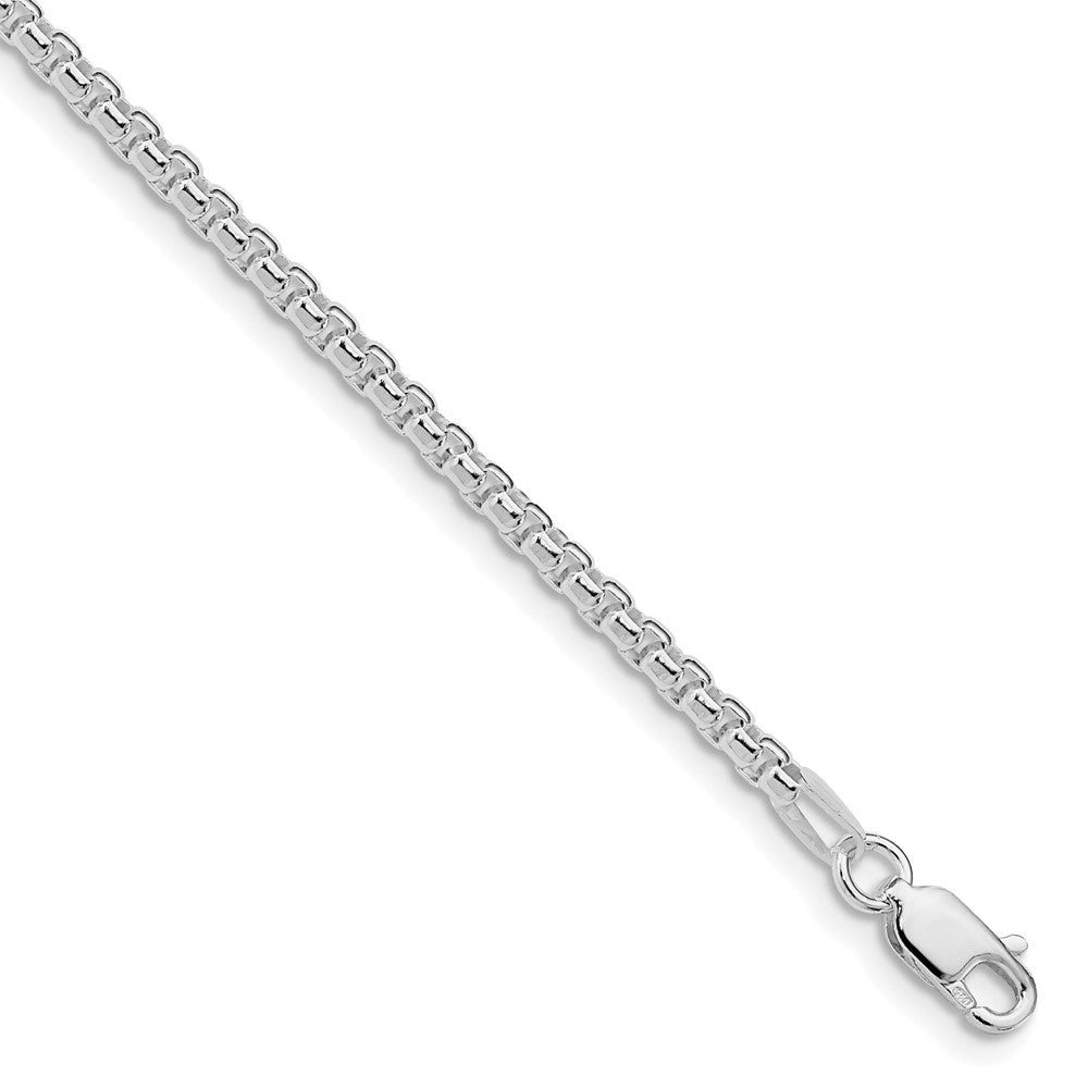 Sterling Silver Rhodium-plated 2.6mm Round Box ChainQFC214R