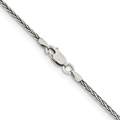 Sterling Silver Antiqued 1.6mm Solid Square Spiga ChainQFC215