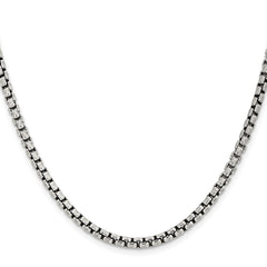 Sterling Silver Antiqued 3.6mm Round Box ChainQFC216