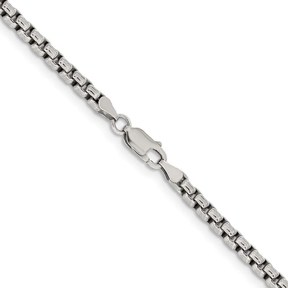 Sterling Silver Antiqued 3.6mm Round Box ChainQFC216