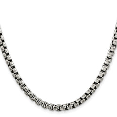 Sterling Silver Antiqued 5.2mm Round Box ChainQFC217