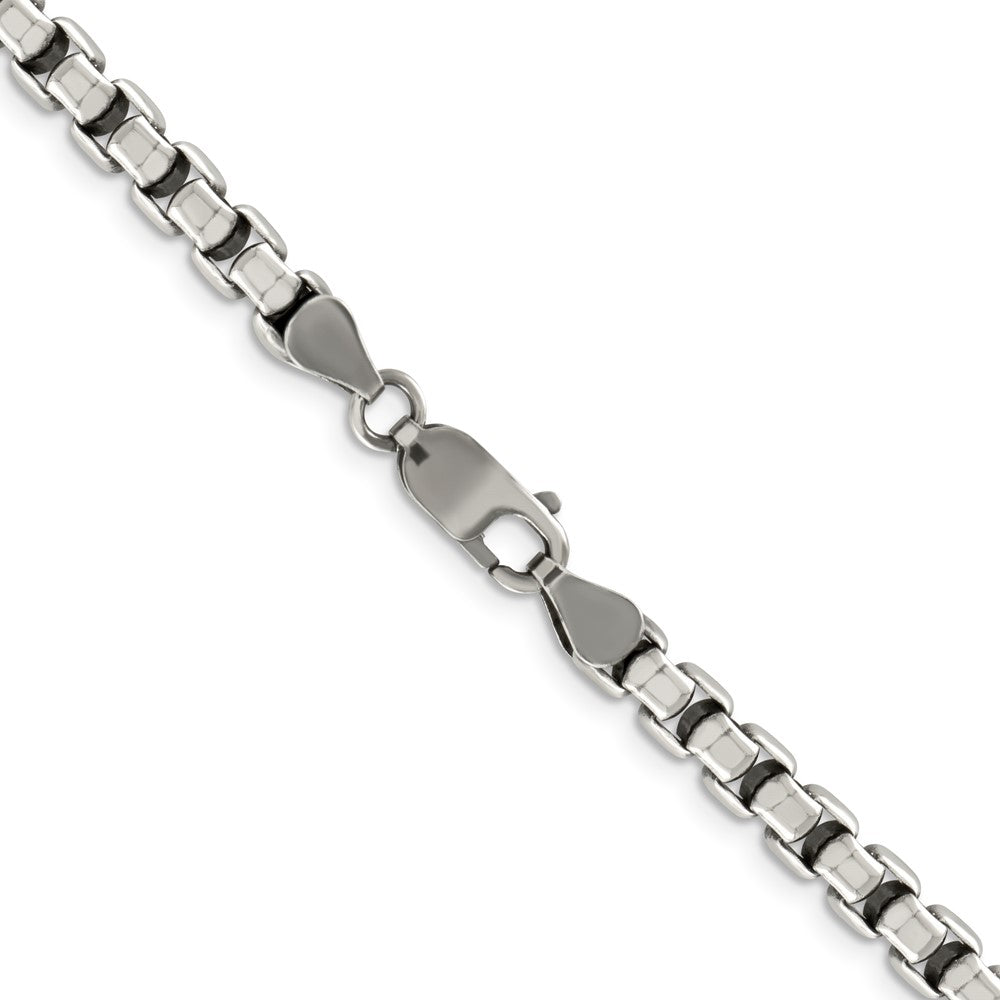 Sterling Silver Antiqued 5.2mm Round Box ChainQFC217