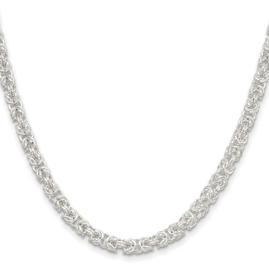 Sterling Silver 4.75mm Rounded Byzantine ChainQFC221