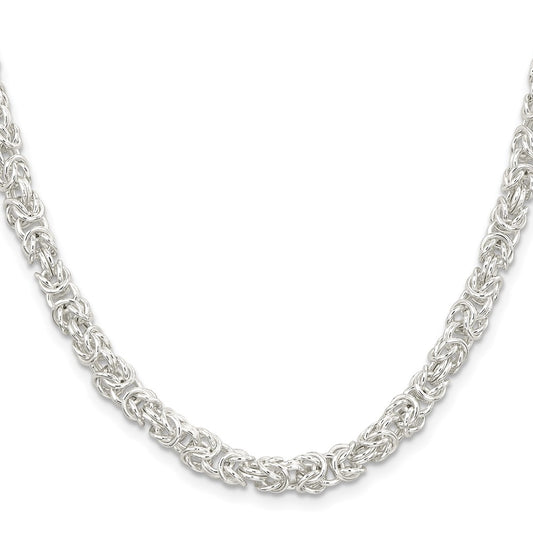 Sterling Silver 5.5mm Rounded Byzantine ChainQFC222